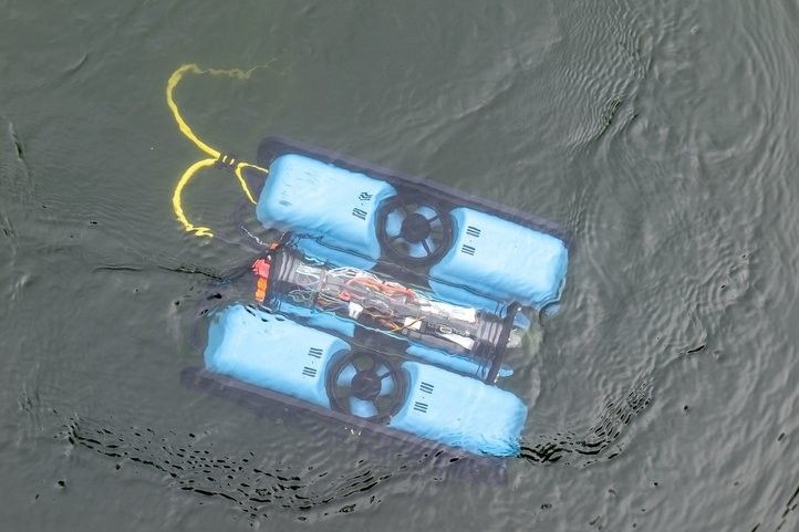 Plzeňští dronaři na inspekci u Boleveckého rybníka. Zdroj foto: SITMP 240321_inspekce_bolevak_02