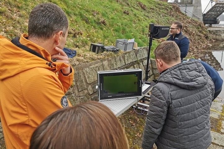 Plzeňští dronaři na inspekci u Boleveckého rybníka. Zdroj foto: SITMP 240321_inspekce_bolevak_04