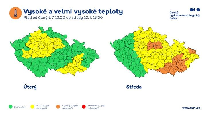 Mapa teplot (zdroj: www.chmi.cz) 240709_CHMU_Vysoke_teploty