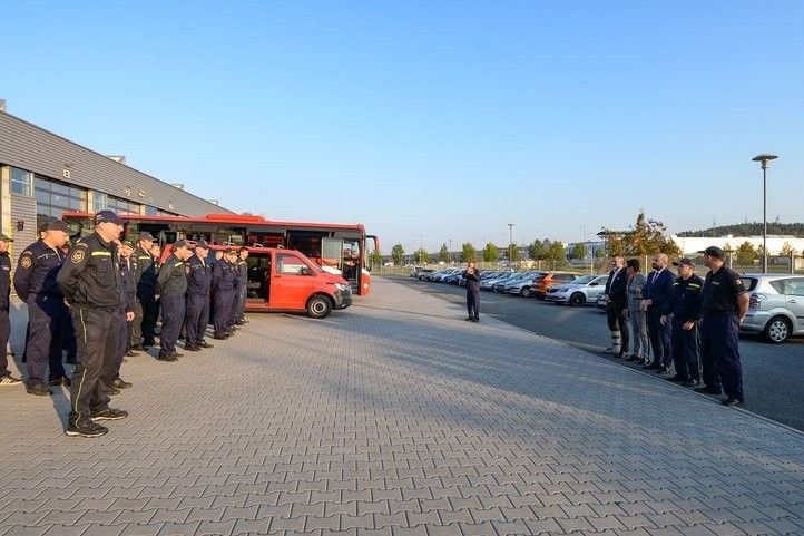 Dobrovolní hasiči z Plzně vyrazili pomáhat do oblastí zasažených povodní. Fotografie: M. Pecuch 240919_povodne_hasici_pomoc_03