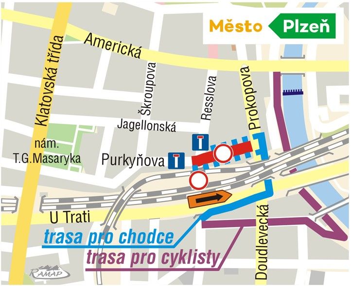 Mapa dopravní situace Purkyňovy ulice 250317_Purkunova_mapa