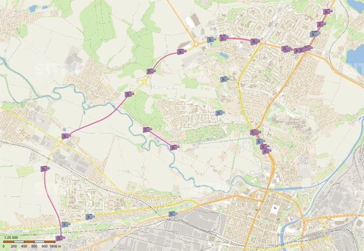Úseková měření v Plzni - mapa 250320_Usekove_mereni_Plzen_Mapa