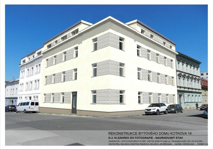 Vizualizace zrekonstruovaného domu Kotkova 19, Plzeň (zdroj: Ing. arch. J. Michálek) 250619_Vizualizace_kotkova_19_1